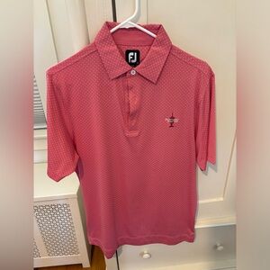 FootJoy Polo; Color: Red w/ White Dots; Size: Small; Northeast Amateur Logo